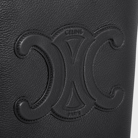 SMALL BUCKET CUIR TRIOMPHE IN GRAINED CALFSKIN BLACK - Image 4